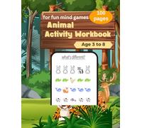 Animal Activity Workbook for Kids Ages 3-8: Fun Brain-Boosting Games, Puzzles, and Shadow Matches (Activities book for kids 2 to 5 yrs)
