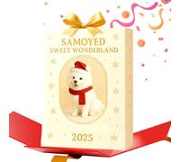 Animal Advent - 2D Acrylic Cute Puppy Decorations | 24 Days Christmas Countdown Ornament | Creative Display For Festive Celebration, Decorative Accessory Of Holiday Setup With Joyful Seasonal Theme