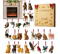 Animal Advent Christmas 2025,2D Acrylic Decoration 24 Days - Countdown Calendar Christmas Ornaments | for Front Door Office Wreath Staircase Window Sill Mantel Wall Garden Backyard Study Bedroom
