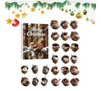 Animal Advent Countdown Calendar - Winter Holiday 2D Flat - Count Down To Christmas Acorn Animals,for Tree Window Wall Door Mantel Family Friends Adults Children Kids