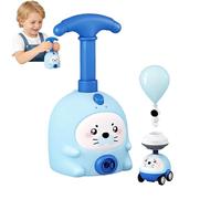 Animal Air Powered Balloon Car Toy, Balloon Launcher Set with Easy Manual Pump & Balloons, Air Inertial Racing Vehicle for Kids, Party Favor Gift for Boys Girls (1, Blue)