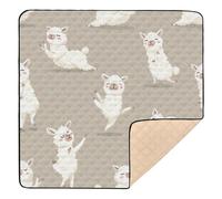 Animal Alpaca Cartoon Yoga Moves Large Stylish Baby Care Play mat for Indoor Outdoor Lightweight Foldable Kicking Mat for Babies Infants Toddlers, 50'' x 50''alfombras con