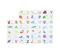 Animal Alphabet Learning Puzzle Set, Educational Jigsaw Cards with Colorful Illustrations, ABC Letters for Kids, 26 Pieces
