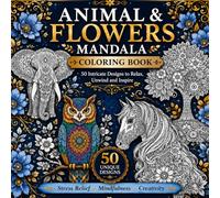 Animal and Flowers Mandala Design Coloring Book
