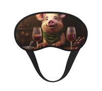 Animal and Red Wine Sleep Mask for Side Sleeper, Blackout Sleep Eye Mask Comfortable Blindfold Eyeshade Soft Breathable Sleeping Mask with Elastic Strap Silk Eye Covers for Travel