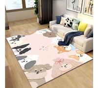 Animal Area Rug, 70x140cm Creative Cartoon Cute Pink Diverse Puppy Non-Slip Rugs, Soft and Comfortable Home Interior Decoration Carpet, for Living Room Kindergarten Classroom Durable Rug