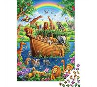 Animal Ark 1000 Piece Jigsaw Puzzle Paper For Adults Rainbow Forest Calm Mind Home Decor Gift Family Time 52x38cm/1000pcs