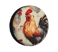 Animal Art Chicken Paint Spare Tire Cover Waterproof Dustproof Car Wheel Protector Portable Spare Tire Cover Universal Fit for RV