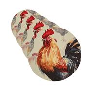 Animal Art Chicken Painting Car Air Freshener Cards for Women Men 4 Pack Cute Car Accessories Long Lasting Scent Car Diffuser Hanging Auto Aromatherapy Tablets Car Fresheners Gifts