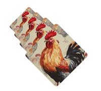 Animal Art Chicken Painting Car Air Freshener Cards for Women Men 4 Pack Cute Car Accessories Long Lasting Scent Car Diffuser Hanging Auto Aromatherapy Tablets Car Fresheners Gifts