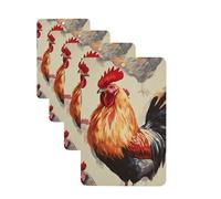 Animal Art Chicken Painting Car Air Freshener Cards for Women Men 4 Pack Cute Car Accessories Long Lasting Scent Car Diffuser Hanging Auto Aromatherapy Tablets Car Fresheners Gifts