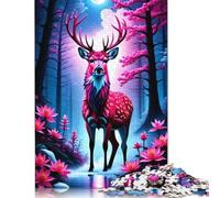 Animal Art Elk Puzzle for Adults And Teenagers 1000 Pieces Puzzle for Adults Sustainable Puzzle Games 1000pcs (75x50cm)