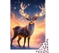 Animal Art Elk Puzzles 1000 Pieces Paper Puzzles for Adults And Teenager Family Game Christmas Eve Gifts 1000pcs (38x26cm)