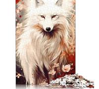 Animal Art Fox 1000 Pieces Puzzles for Teenagers Gifts Wooden Puzzle Jigsaws for Adults Home Educational Games DIY Toys 1000pcs (75x50cm)