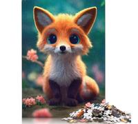 Animal Art Fox 1000 Pieces Wooden Puzzles for Adults Jigsaw Puzzles Educational Game Challenge Toy 1000pcs (75x50cm)