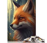Animal Art Fox Puzzle Jigsaws 1000 Pieces for Adults & Teenager Age 12 Years Up Christmas Eve Gifts 1000pcs (75x50cm)
