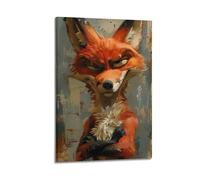 Animal Art Orange Red Haired Fox Decorative Painting Canvas Wall Posters And Modern Family Bedroom Decor 12x18inch(30x45cm)