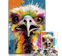 Animal Art Ostrich 1000 Piece Jigsaw Puzzles for Adults Gifts,Help The Brain Exercise Addictive Toys to Cultivate Patience Suitable for Couples (75x50cm)