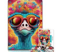 Animal Art Ostrich Jigsaw Puzzles for Adults 1000 Piece,Learning Educational Toys Family Games Gifts for Friends And Family (38x26cm)