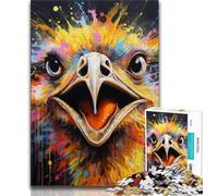 Animal Art Ostrich Jigsaws 1000 Pieces for Adults,Staycation Kill Time Every Piece Is Unique - Challenging Family Fun Game (38x26cm)