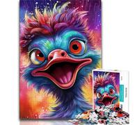 Animal Art Ostrich Jigsaws Puzzles 1000 Pieces for Adults Gifts,Challenging Game And Family Play Wall Decoration Unique Birthday And Xmas Gifts 38x26cm