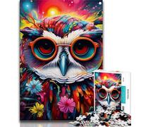 Animal Art Owl 1000 Piece Jigsaw Puzzle for Adults Teens,Decompressing Intellectual Educational Toy Secret Santa Gifts (38x26cm)