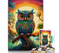 Animal Art Owl 1000 Piece Jigsaw Puzzles for Adults Gifts,Challenging To Complete But Fun And Humorous Unique Home Decor And Gifts (50x75cm)