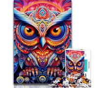 Animal Art Owl 1000 Piece Jigsaw Puzzles for Adults,Stress Reliever Difficult Challenge Suitable for Desktop Decoration (38x26cm)
