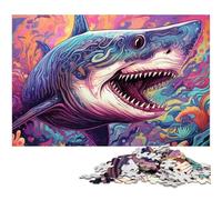 Animal Art Shark 1000 Piece Jigsaw Puzzles for Adults Difficult Puzzles for Adults Ideal And Home Decor 26X38CM/10.23x14.96inch
