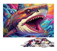 Animal Art Shark 1000 Piece Jigsaw Puzzles for Adults Impossible Jigsaw Puzzles for Adults Ideal And Home Decor 50x75CM/19.68x29.52inch