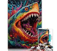 Animal Art Shark 1000 Piece Jigsaw Puzzles for Teenagers Gifts,Decompressing Intellectual Educational Toy Secret Santa Gifts (38x26cm)