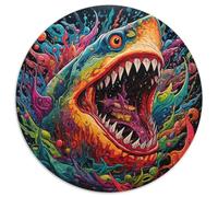 Animal Art Shark Jigsaw Puzzles for Adults 1000 Piece Round Puzzles for 1000 Piece Skill Level Beginner, Great for Birthday (67.5x67.5cm)