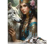 Animal Art Wolf Jigsaw Puzzles 500 Pieces for Adults Jigsaw Puzzles for Adults 500 Piece Puzzle Educational Games 500pcs (52x38cm)