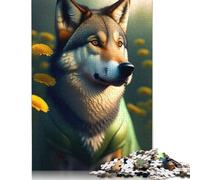 Animal Art Wolf Puzzle for Adults And Teenagers 1000 Pieces Wooden Puzzles for Adults Puzzles for Teenagers Age 12 Years Up 1000pcs (75x50cm)