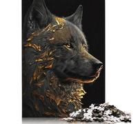 Animal Art Wolf Wooden Puzzles 1000 Piece Jigsaw Puzzles for Adults Educational Game Challenge Toy Christmas Eve Gifts 1000pcs (75x50cm)