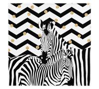 Animal Art Zebra Print Cloth Napkins Set of 6, Reusable Washable Kitchen Dining Table Napkins for Home Dinner Wedding Banquet Banquet Party 50.8 x 50.8 cm