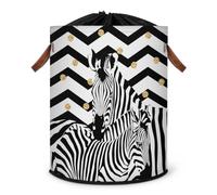 Animal Art Zebra Print Laundry Hamper Large Laundry Basket Foldable Clothe Hamper Storage Organizer Bin with Drawstring Lid Boxes for Bedroom Bathroom Room