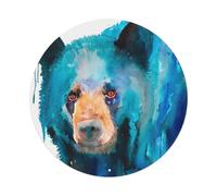 Animal Artwork Blue Black Bear Metal Tin Sign