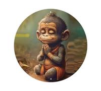 Animal Artwork Devoted Monkey Vintage Metal Tin Sign Plaque Wall Decor for Cafe, Club Bar, Office, Garden Metal Poster 8x8Inch