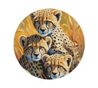 Animal Artwork Three Cute Little Leopards Metal Tin Sign