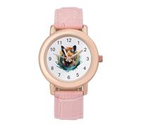 Animal Australian Kangaroo Womens Elegant Watch Analogue Quartz Watch Leather Band Wristwatch