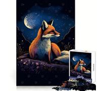 Animal Autom Fox at Night 1000 Teenager Pieces Jigsaw Puzzle Boost Memory Happy Idle Time Quality Cut Chic Xmas Gift (38x52cm)