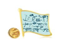 animal b sketch illustrations Golden Metal Flag Lapel Pin Badge