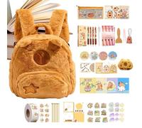 Animal Backpack - Capybara Large Capacity Backpack with Stationery Set | Travel Accessories for Girls and Boys, Camping Organizer, Picnic Gift, Fun Use