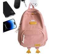 Animal Backpack - Fabric Backpack | Corduroy - Adults Adjustable Straps Large Pocket Two Side Pockets School Travel Daily Use Funny Animal Design, pink, Se référer à la description, Refer to