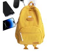 Animal Backpack - Fabric Backpack | Corduroy - Adults Adjustable Straps Large Pocket Two Side Pockets School Travel Daily Use Funny Animal Design, yellow, Se référer à la description, Refer to