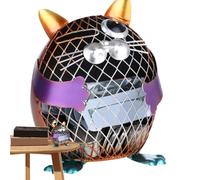 Animal Bank, animal banks for, Cats Hand-Iron Art Exchange Boxes, Veterinary Money Bank Painted with Rubber Airplanes Decoration Decoration Soft po