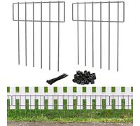 Animal Barrier Fence 30Pcs Set - 33cm (L) x 43cm (H) No-Dig Garden Fence with 5cm Spike Spacing, Small Metal Fence Panels Blocker for Pet Dog Cat and Rabbit