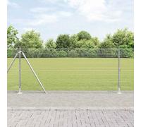 Animal Barrier Garden Fence Border, Fence with Posts Silver 1 x 10 m Steel