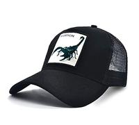 Animal Baseball Cap Patch Embroidered Women Trucker Hat Men Plain Mesh Adjustable Outdoor Sport Hunt Ball Caps, Scorpion, 7 1/4-7 7/8